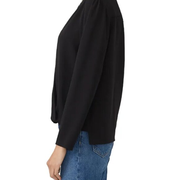 Cooper & Ella Black Livia Wrap Top, Small, Black - Picture 4 of 8